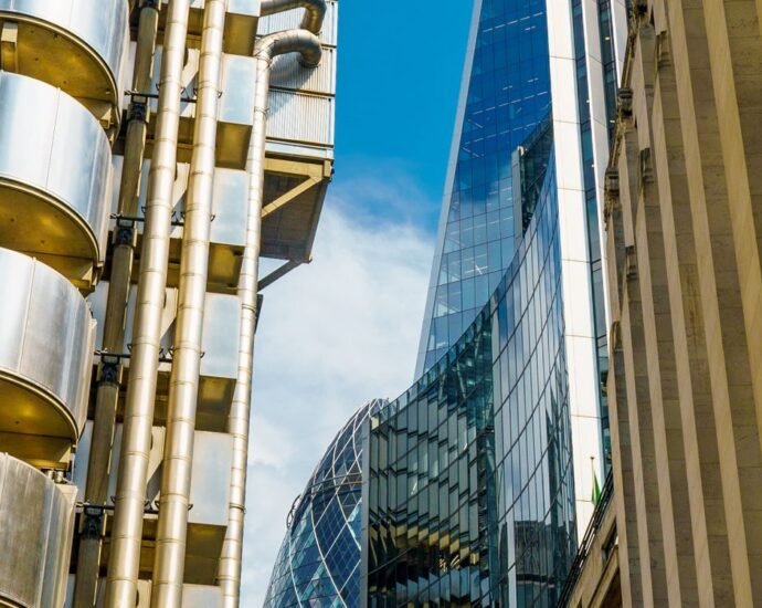 London financial district high rise buildings representing company ownership of UK property